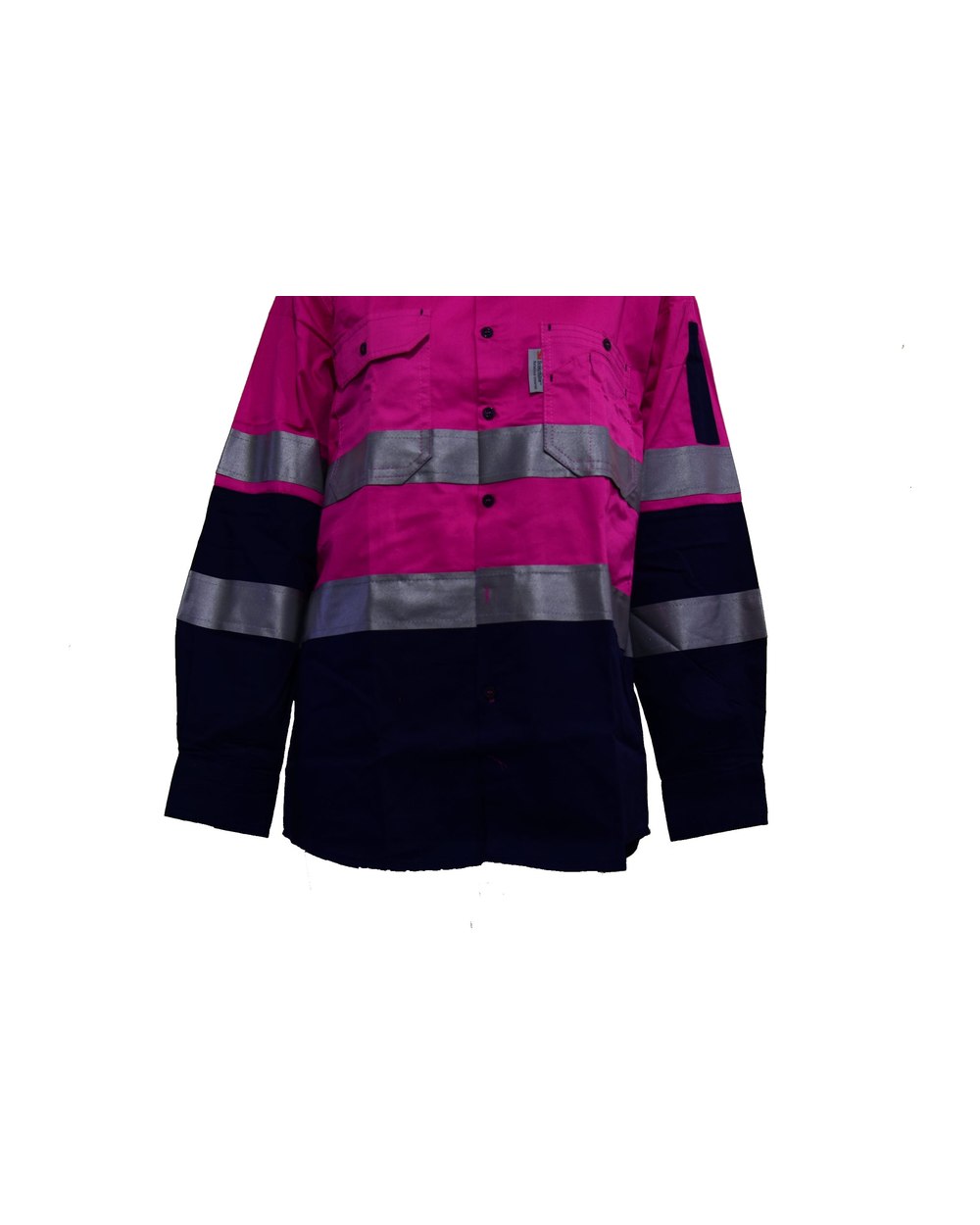 Hi Vis Shirt Long Sleeve Cooler with Reflective Tape Pink